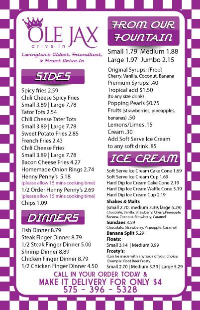Ole Jax Menu image 1