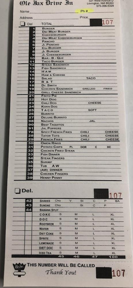 Ole Jax Menu image 3